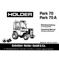 Holder Park 70 - Park 70A - P70 - P70A Operators Manual